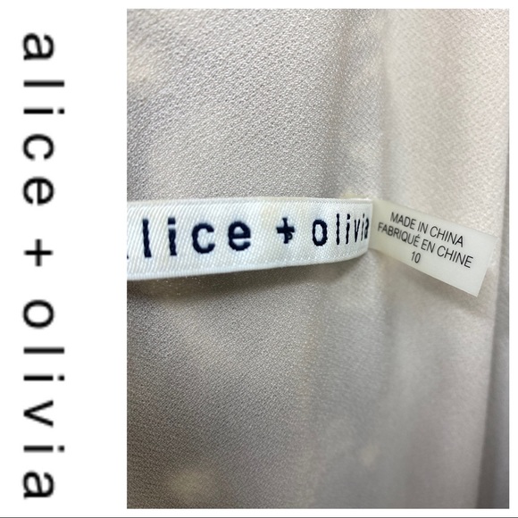 💕SALE💕Alice+Olivia Black Mia Lace Overlay Dress - Picture 6 of 9